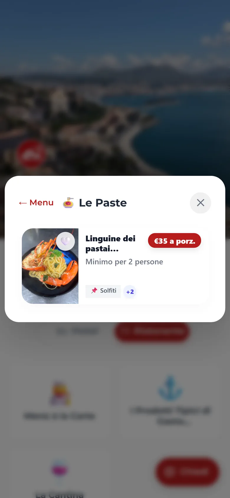 Il menu digitale con foto, prezzo e allergeni