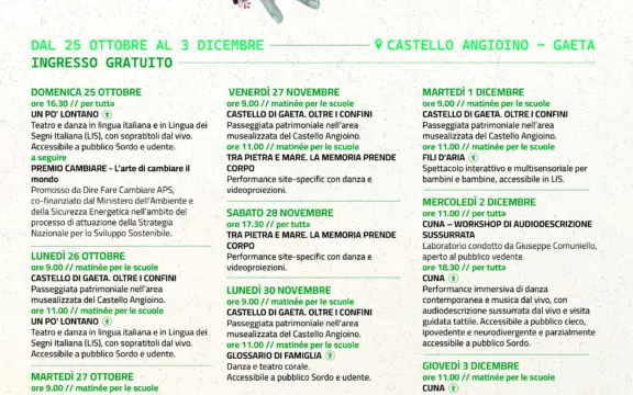 Fuori Posto 2026 a Gaeta: festival di teatri al limite al Castello Angioino