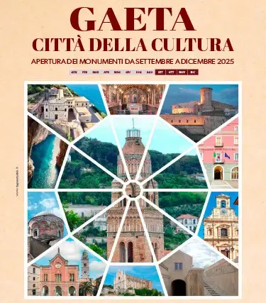 Locandina apertura monumenti da settembre a dicembre 2025 gaeta