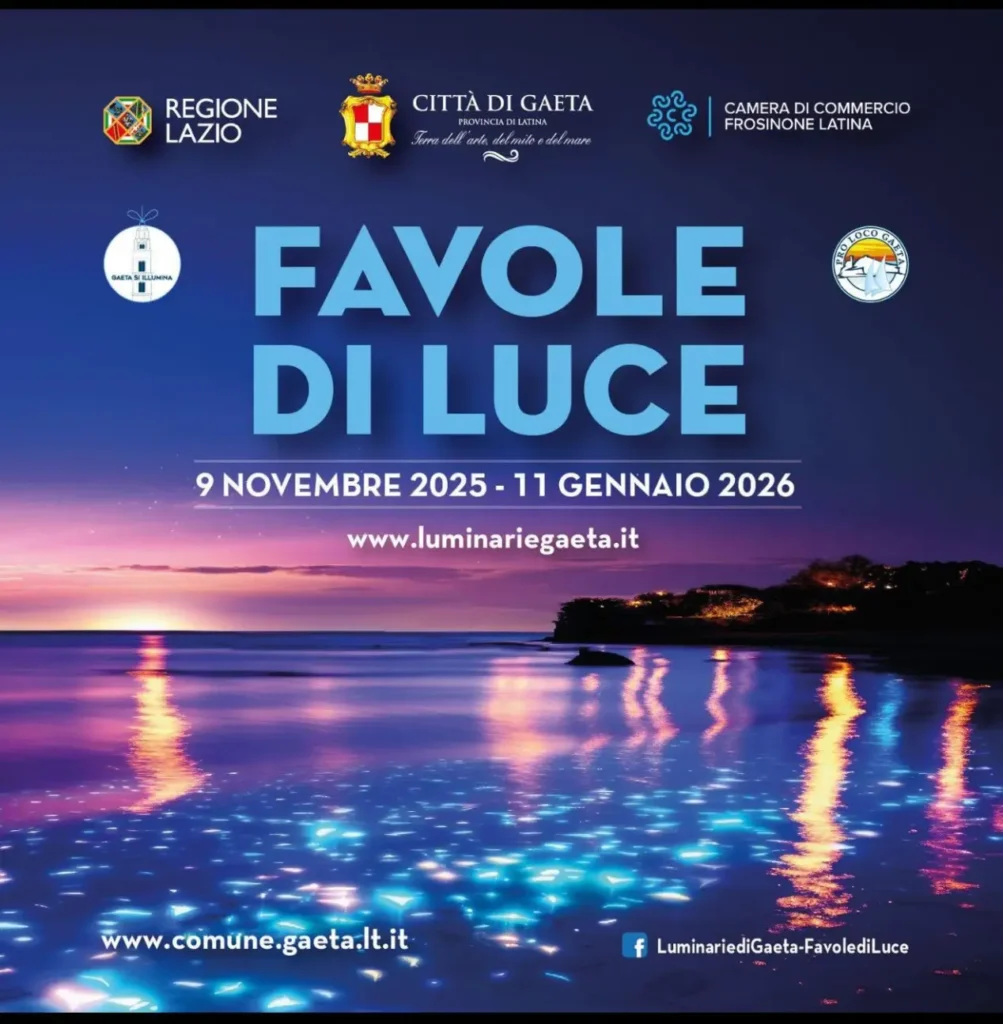 Locandina ufficiale Favole di Luce Gaeta 2025 