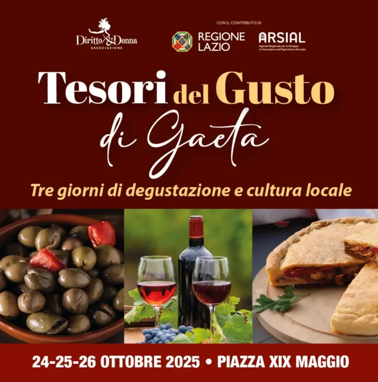 Locandina Tesori del Gusto di Gaeta evento con date e orari