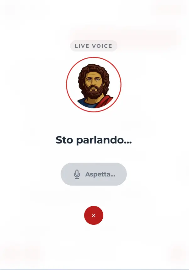 Immagine di Enea mentre parla in modalità live voice