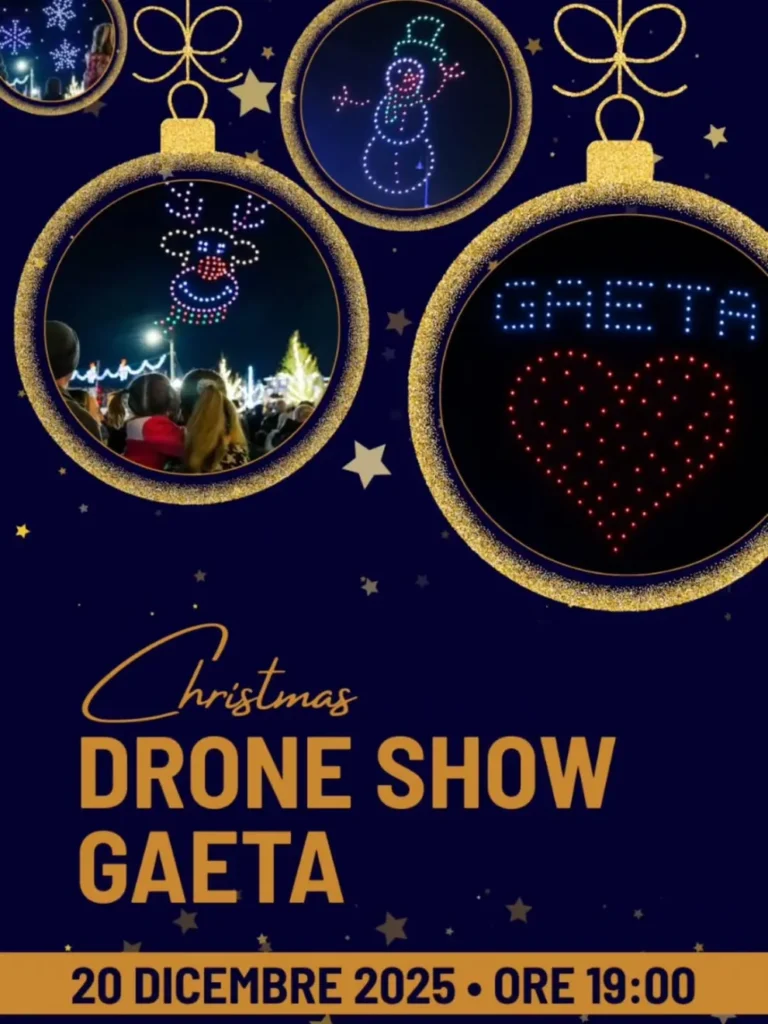 Locandina christams drone show 20 dicembre 2025 a gaeta