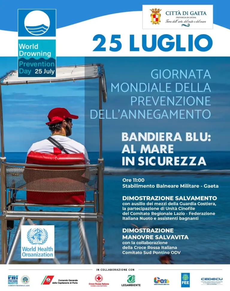 Al mare in sicurezza: a Gaeta la Giornata Mondiale della Prevenzione dell’Annegamento