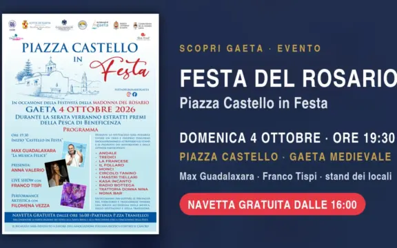 Festa della Madonna del Rosario a Gaeta 2026: Piazza Castello in Festa il 4 ottobre
