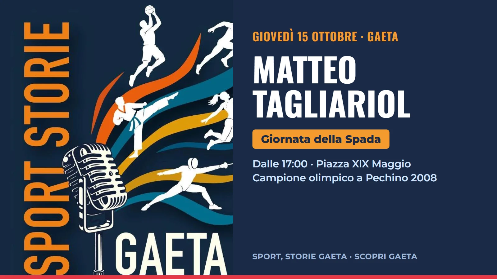 Matteo Tagliariol in Gaeta: Giornata della Spada on 15 October 2026